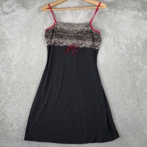 Vintage Donna Babydoll Nightgown Womens Small Black Red Lace Sheer Y2K Coquette